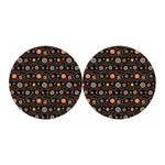 White And Orange Aboriginal Dot Print Car Coasters