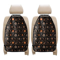 White And Orange Aboriginal Dot Print Car Seat Organizers