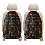 White And Orange Aboriginal Dot Print Car Seat Organizers