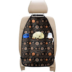 White And Orange Aboriginal Dot Print Car Seat Organizers