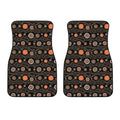 White And Orange Aboriginal Dot Print Front Car Floor Mats