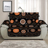 White And Orange Aboriginal Dot Print Half Sofa Protector