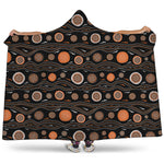 White And Orange Aboriginal Dot Print Hooded Blanket