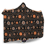 White And Orange Aboriginal Dot Print Hooded Blanket