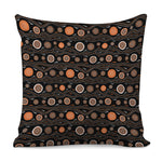 White And Orange Aboriginal Dot Print Pillow Cover