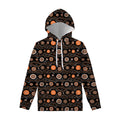 White And Orange Aboriginal Dot Print Pullover Hoodie