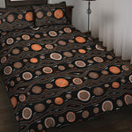 White And Orange Aboriginal Dot Print Quilt Bed Set