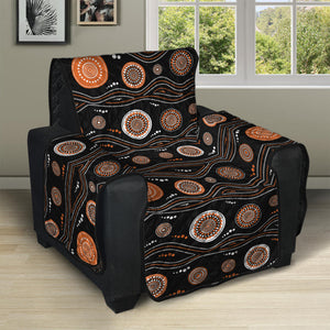 White And Orange Aboriginal Dot Print Recliner Protector