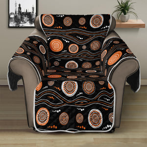 White And Orange Aboriginal Dot Print Recliner Protector