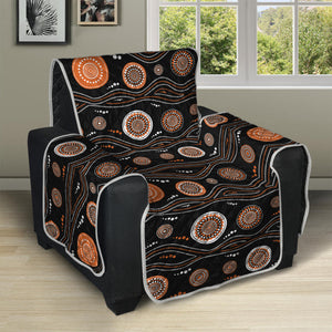 White And Orange Aboriginal Dot Print Recliner Protector