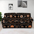 White And Orange Aboriginal Dot Print Sofa Cover