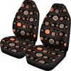 White And Orange Aboriginal Dot Print Universal Fit Car Seat Covers