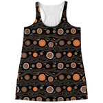 White And Orange Aboriginal Dot Print Women's Racerback Tank Top