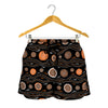 White And Orange Aboriginal Dot Print Women's Shorts