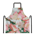 White And Pink Alstroemeria Print Apron