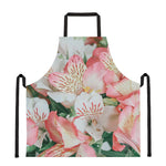 White And Pink Alstroemeria Print Apron