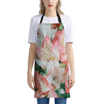 White And Pink Alstroemeria Print Apron