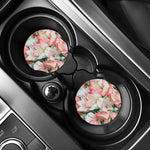 White And Pink Alstroemeria Print Car Coasters
