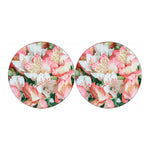 White And Pink Alstroemeria Print Car Coasters