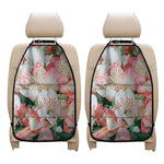 White And Pink Alstroemeria Print Car Seat Organizers