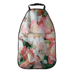 White And Pink Alstroemeria Print Car Seat Organizers