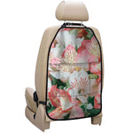 White And Pink Alstroemeria Print Car Seat Organizers