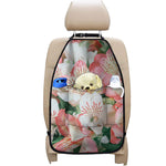White And Pink Alstroemeria Print Car Seat Organizers