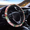 White And Pink Alstroemeria Print Car Steering Wheel Cover