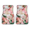 White And Pink Alstroemeria Print Front Car Floor Mats