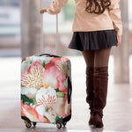 White And Pink Alstroemeria Print Luggage Cover