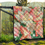 White And Pink Alstroemeria Print Quilt