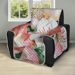 White And Pink Alstroemeria Print Recliner Protector