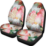 White And Pink Alstroemeria Print Universal Fit Car Seat Covers