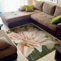 White And Pink Amaryllis Print Floor Mat