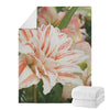 White And Pink Amaryllis Print Blanket