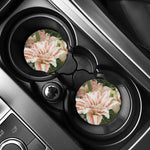 White And Pink Amaryllis Print Car Coasters