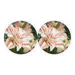 White And Pink Amaryllis Print Car Coasters