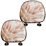 White And Pink Amaryllis Print Car Headrest Covers