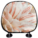 White And Pink Amaryllis Print Car Headrest Covers