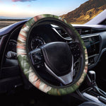 White And Pink Amaryllis Print Car Steering Wheel Cover