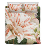 White And Pink Amaryllis Print Duvet Cover Bedding Set