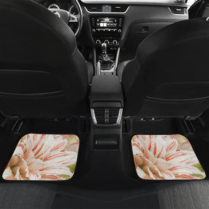 White And Pink Amaryllis Print Front and Back Car Floor Mats