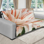 White And Pink Amaryllis Print Futon Protector