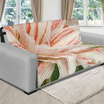 White And Pink Amaryllis Print Futon Protector