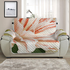 White And Pink Amaryllis Print Half Sofa Protector