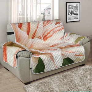 White And Pink Amaryllis Print Half Sofa Protector