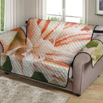 White And Pink Amaryllis Print Loveseat Protector