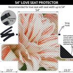 White And Pink Amaryllis Print Loveseat Protector