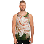 White And Pink Amaryllis Print Men's Tank Top