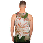 White And Pink Amaryllis Print Men's Tank Top